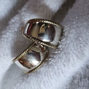 Silpada Two-tone post and backing earrings.